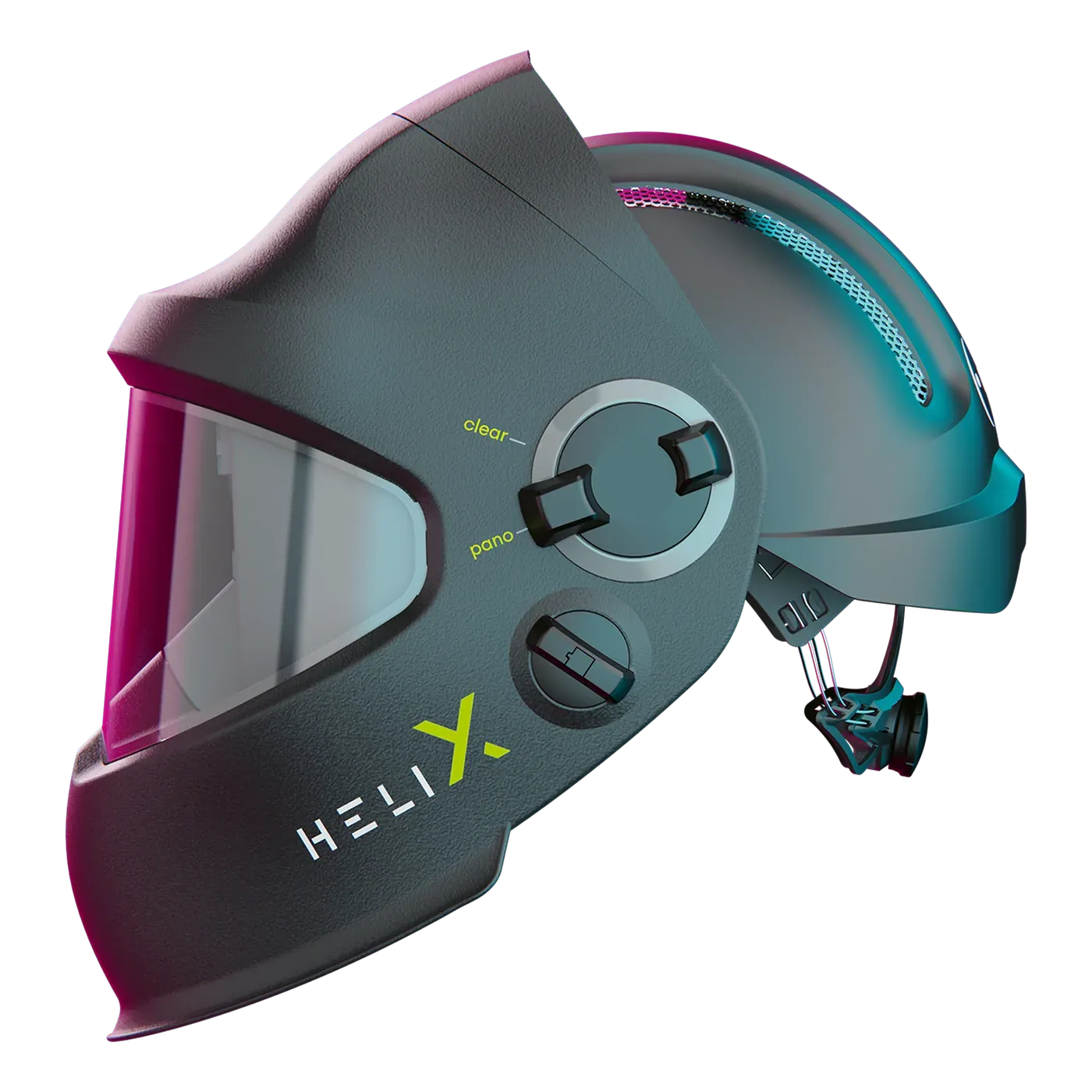 helix quattro — auto-darkening welding helmet with industrial safety helmet