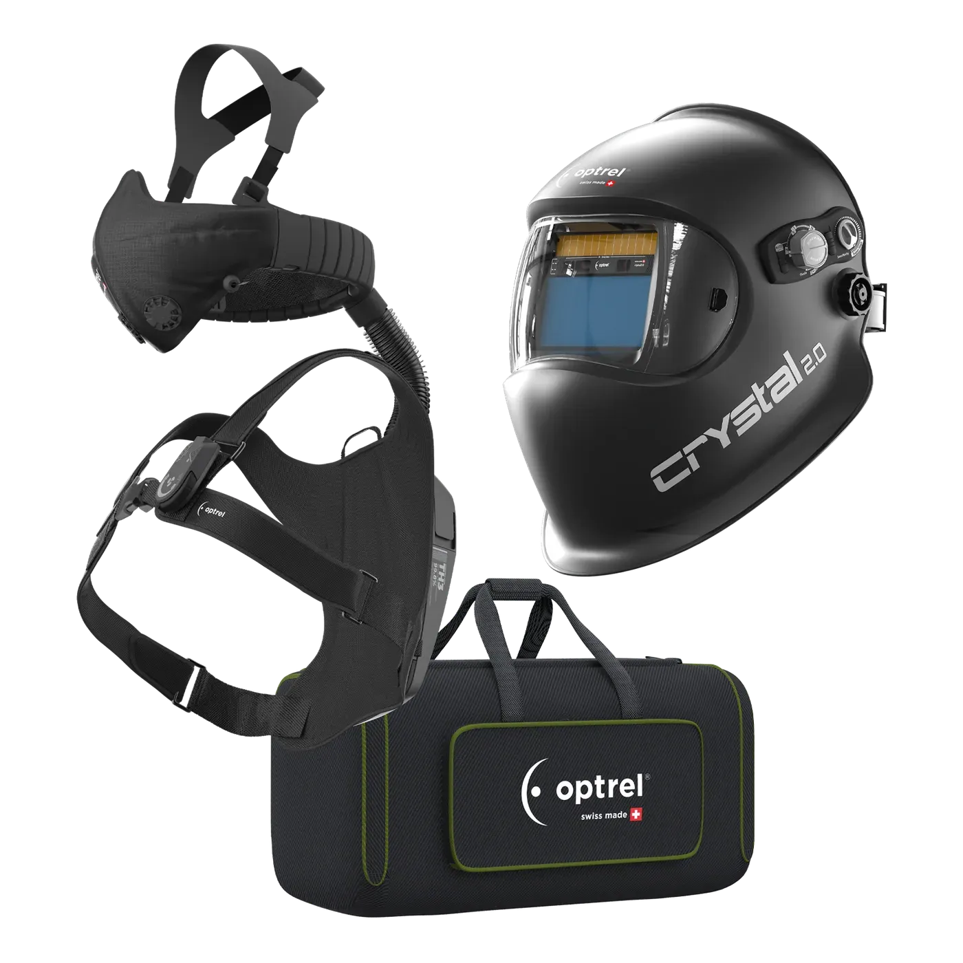 Ready-to-Weld package crystal2.0 black + swiss air — welding helmet with respiratory system