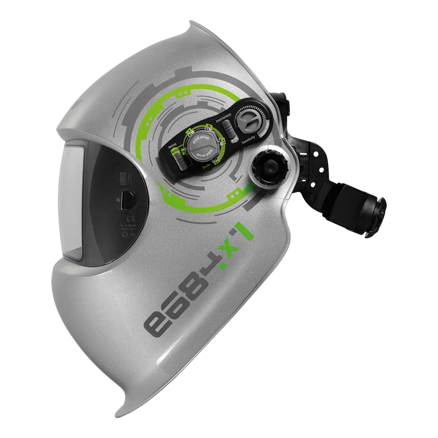 Helmet shell e684, silver — without ADF, with headband and front cover lens