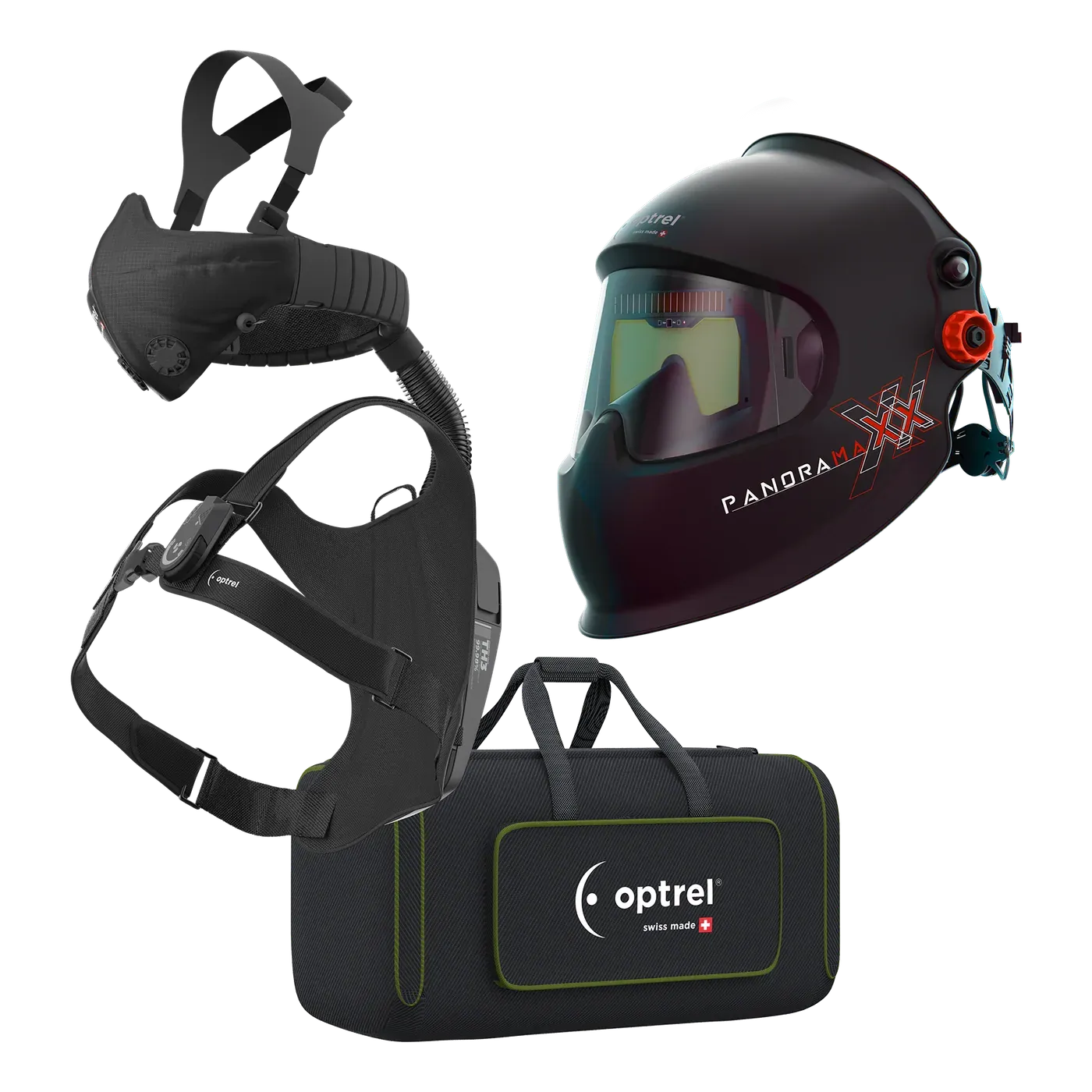 Ready-to-Clean package panoramaxx L + swiss air — passive laser helmet with respiratory system