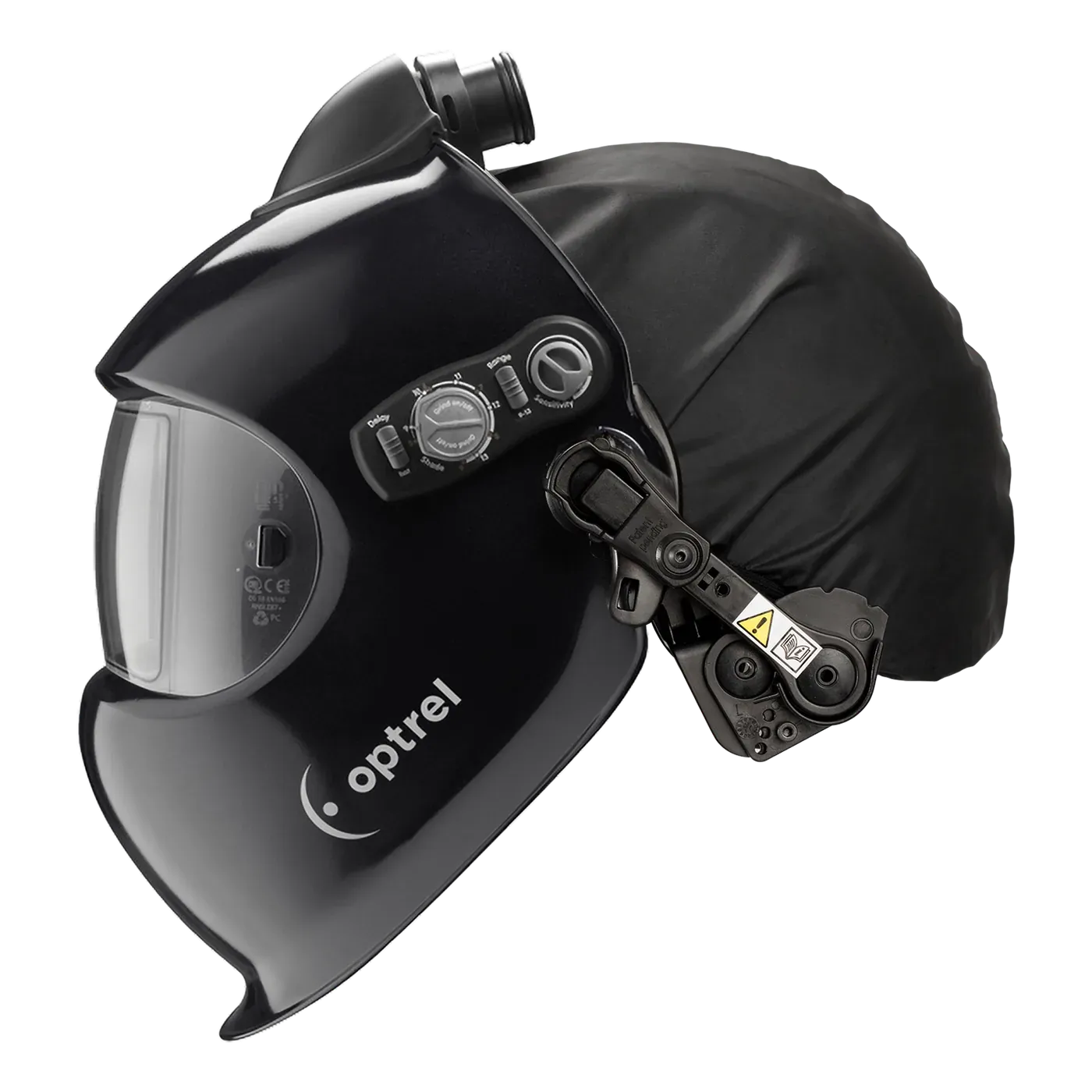 e640 PAPR helmet shell with hard hat, black (without auto-darkening filter)