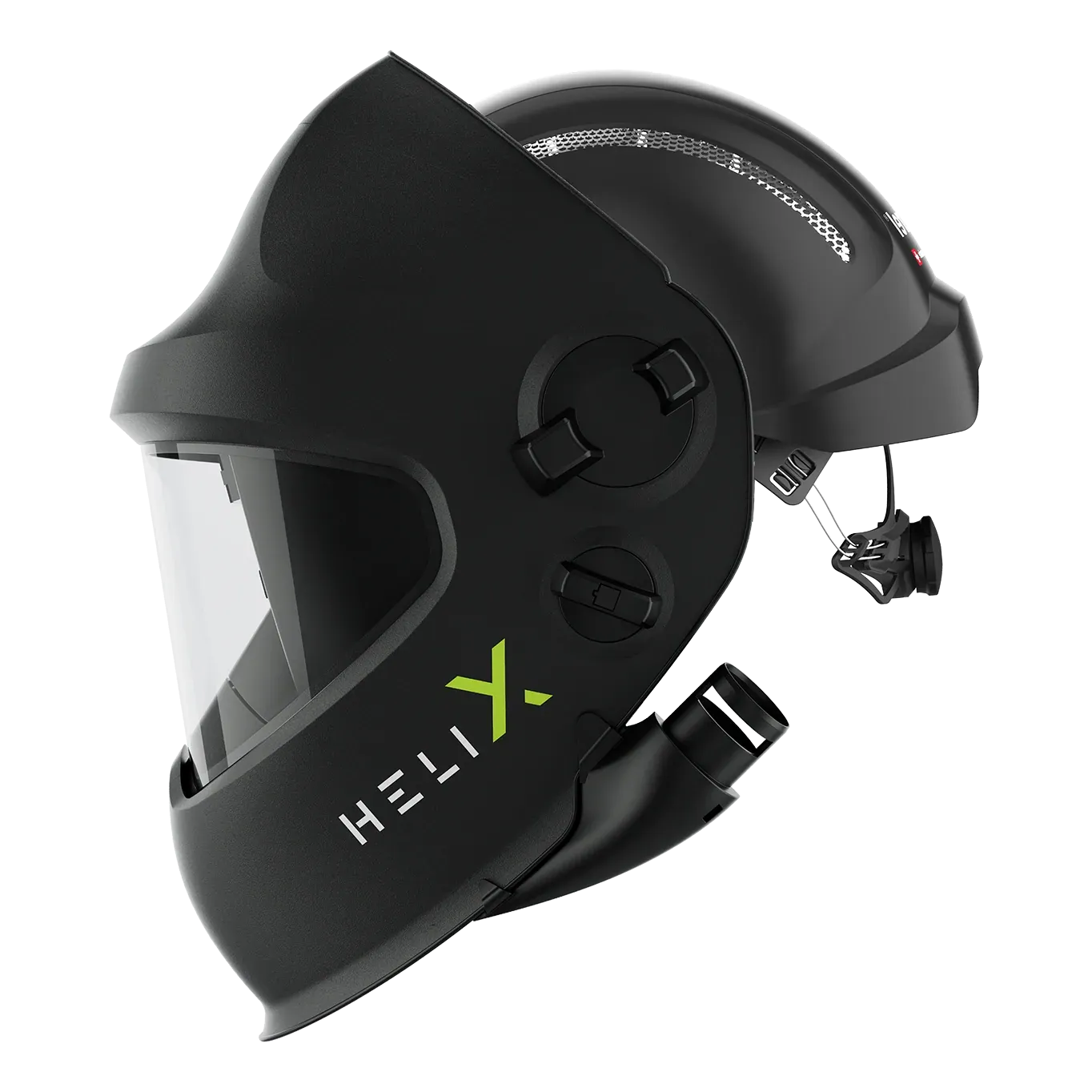 helix pure air quattro — PAPR welding helmet with industrial safety helmet