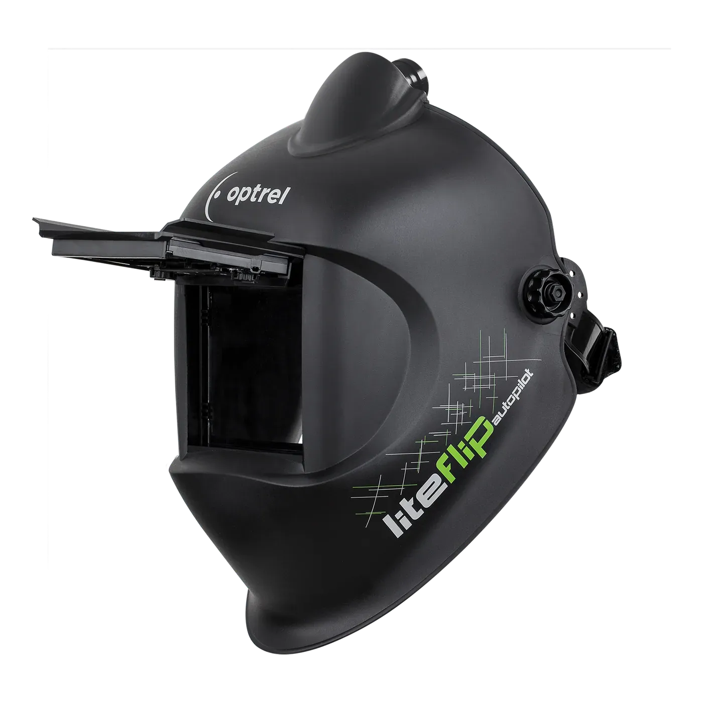 liteflip autopilot PAPR — auto-darkening PAPR welding helmet with air supply