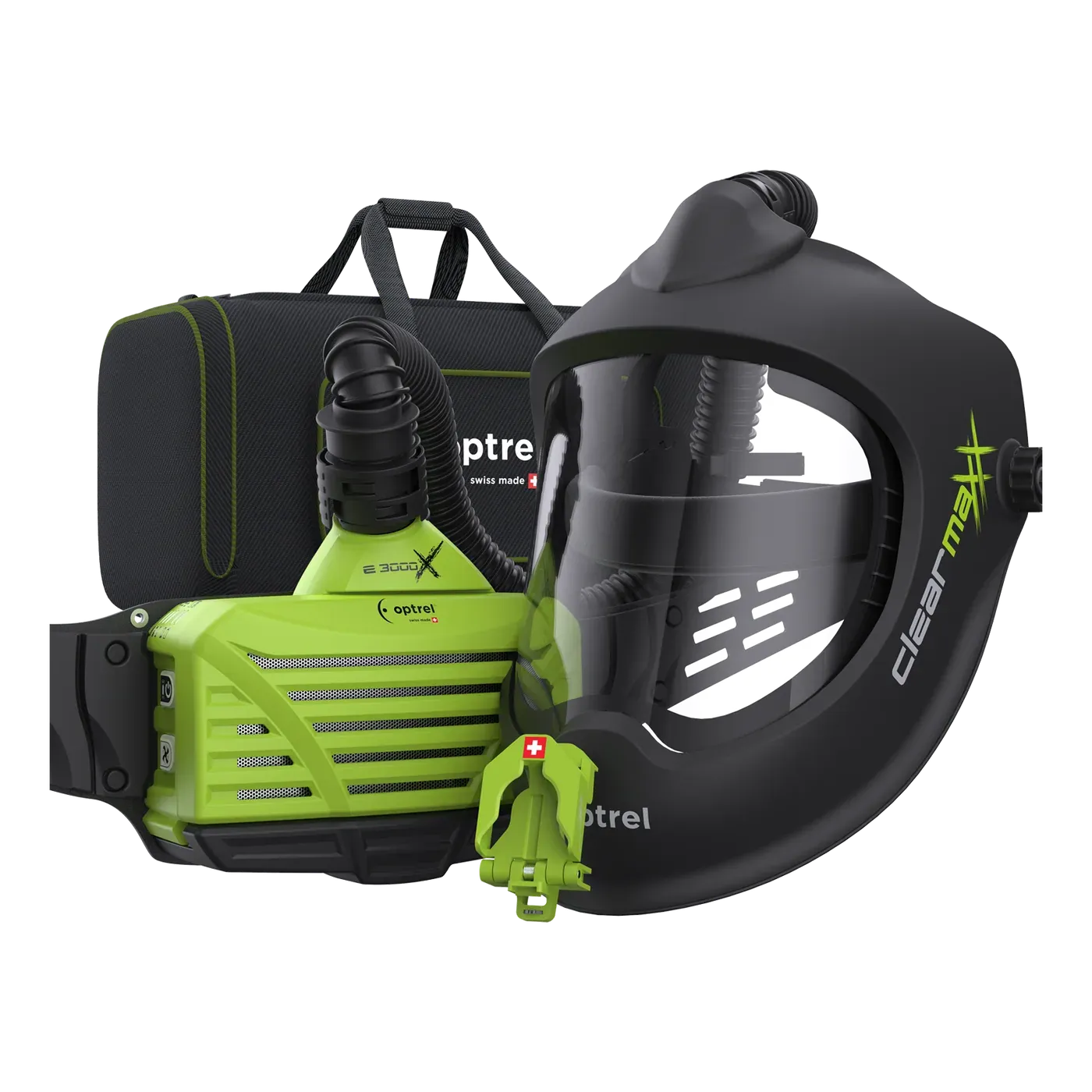 Ready-to-Grind package clearmaxx PAPR + e3000X — PAPR grinding helmet