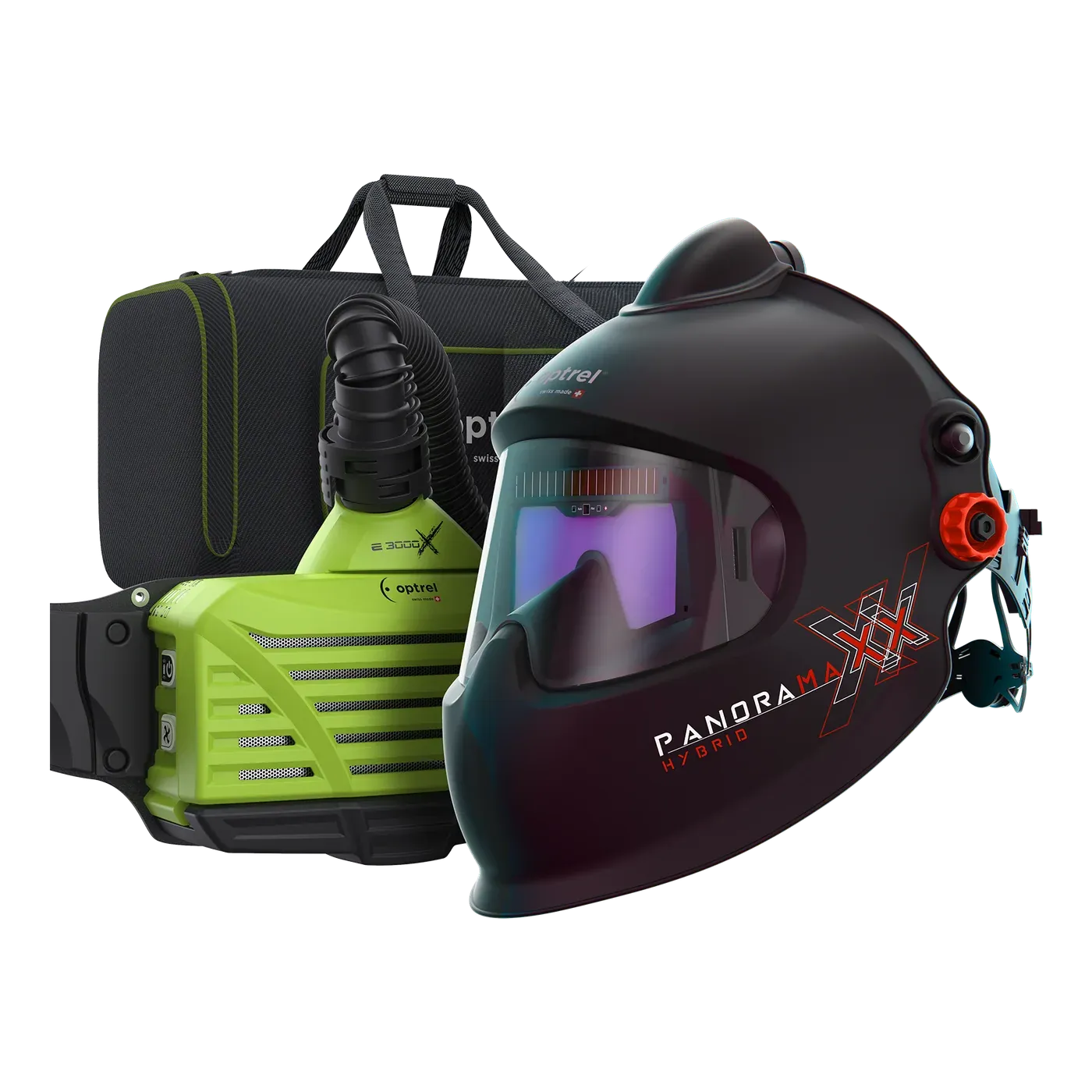 Ready-to-Weld package panoramaxx pure air hybrid + e3000X — PAPR laser and welding helmet