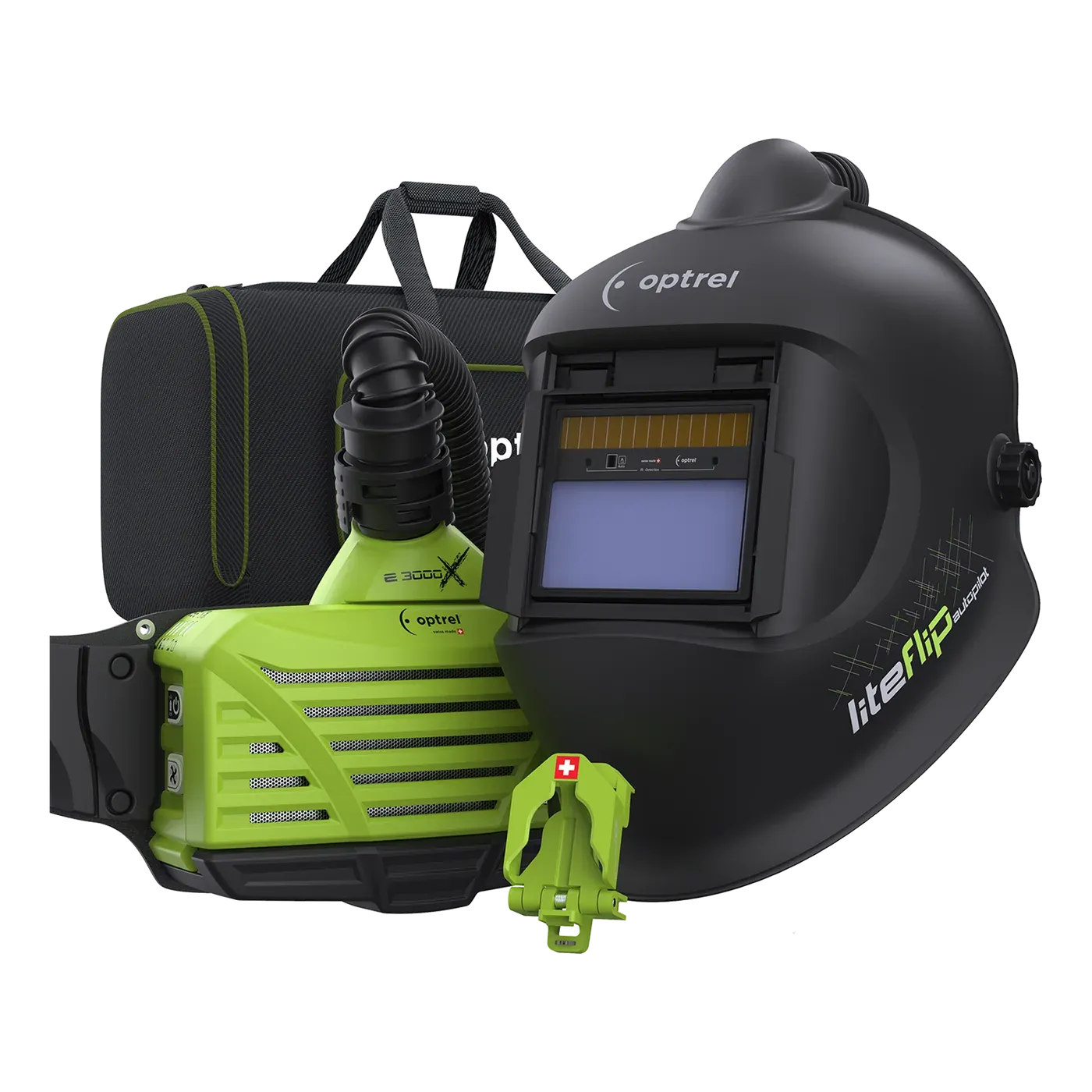 Ready-to-Weld package liteflip autopilot PAPR + e3000X — PAPR welding helmet with blower unit