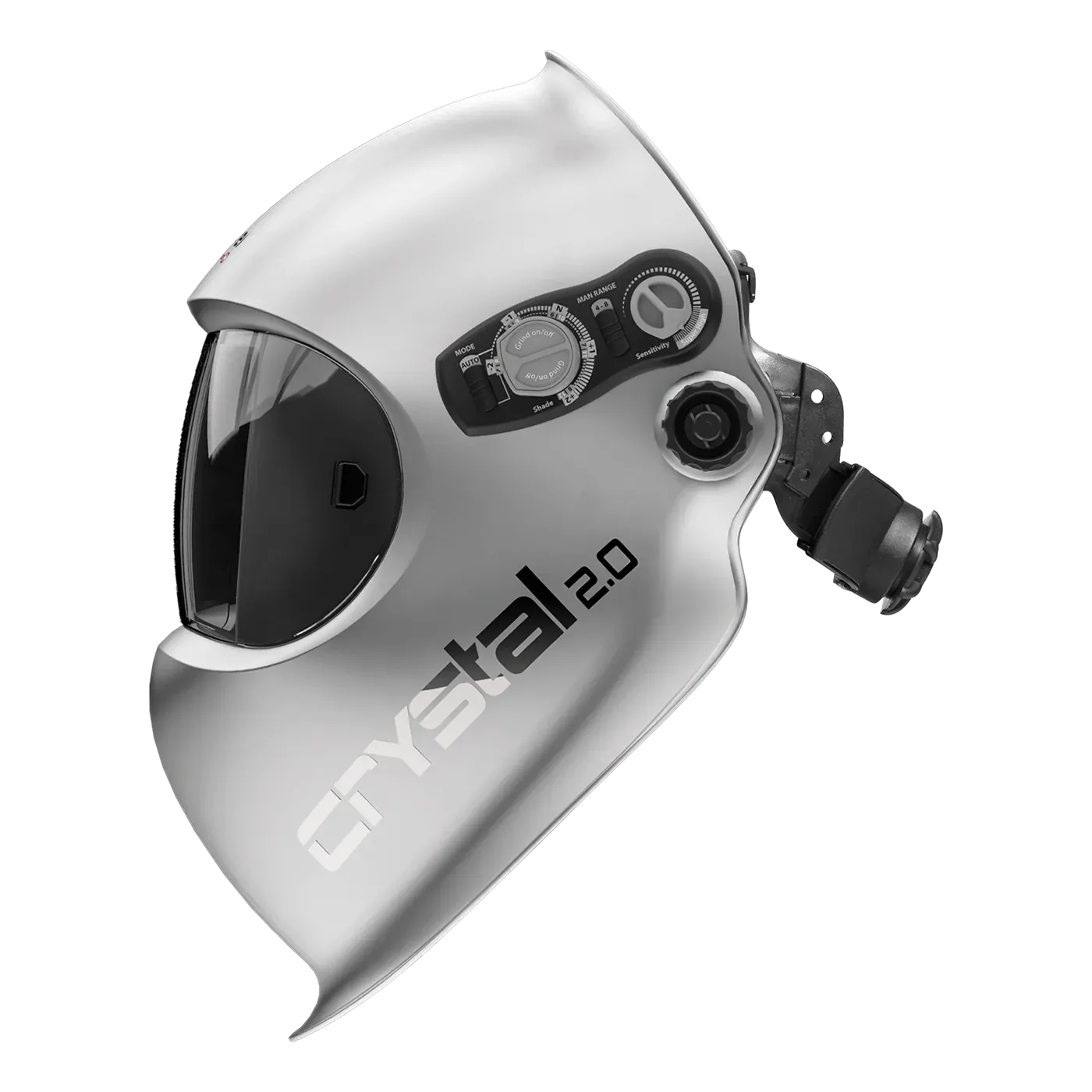 Helmet shell crystal2.0, silver — without ADF, with headband and front cover lens