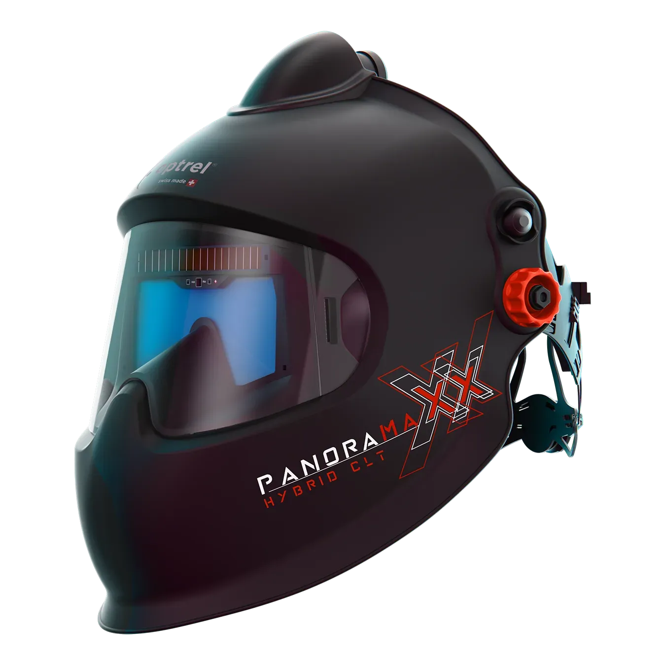 panoramaxx pure air hybrid clt — PAPR welding helmet with laser protection