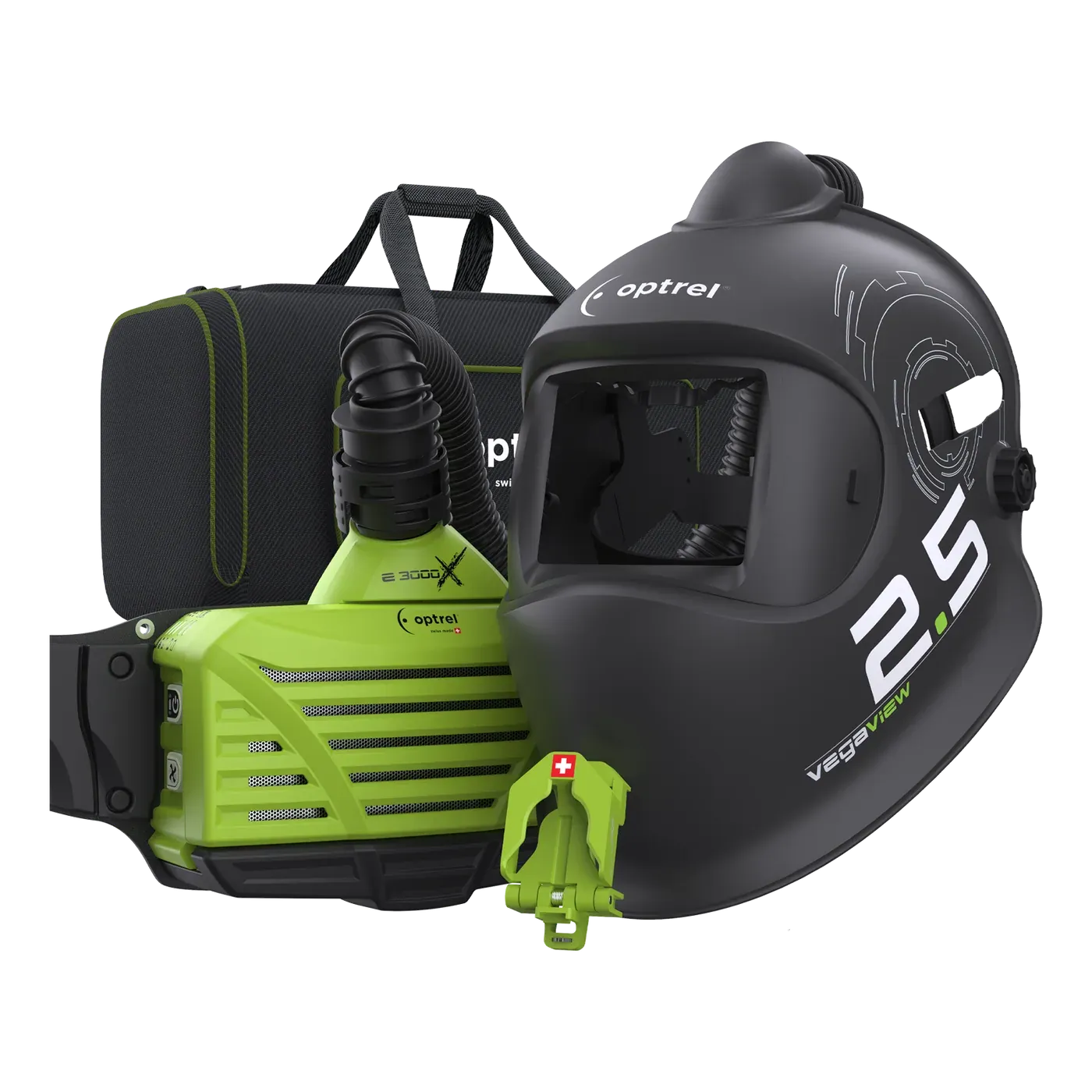 Ready-to-Weld upgrade package vegaview2.5 PAPR + e3000X — PAPR helmet shell without cassette