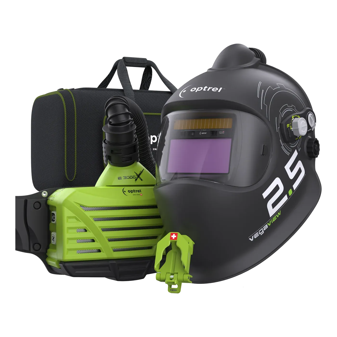Ready-to-Weld package vegaview2.5 PAPR + e3000X — PAPR welding helmet with blower unit