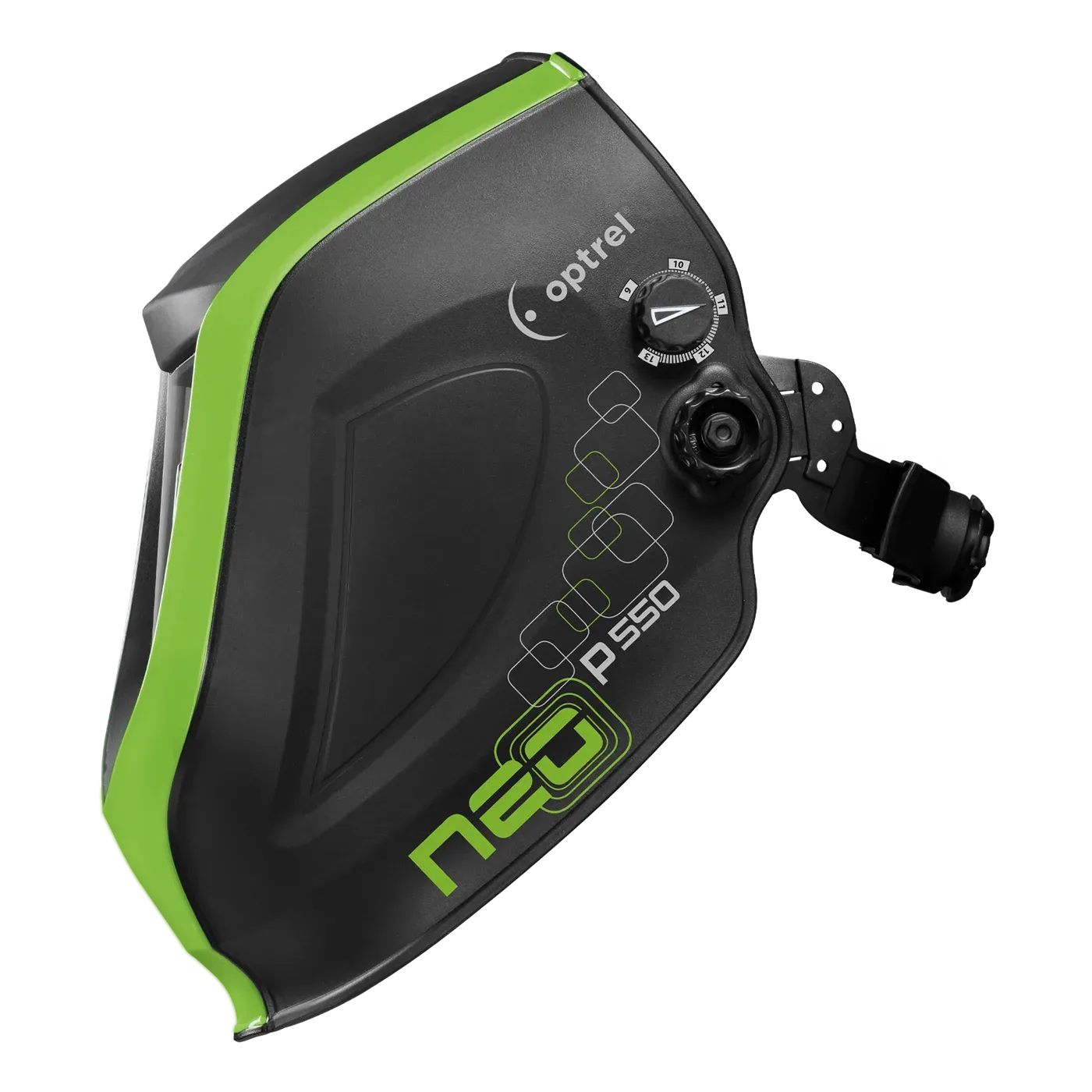 Helmet shell neo p550, green — without ADF, with headband and front cover lens