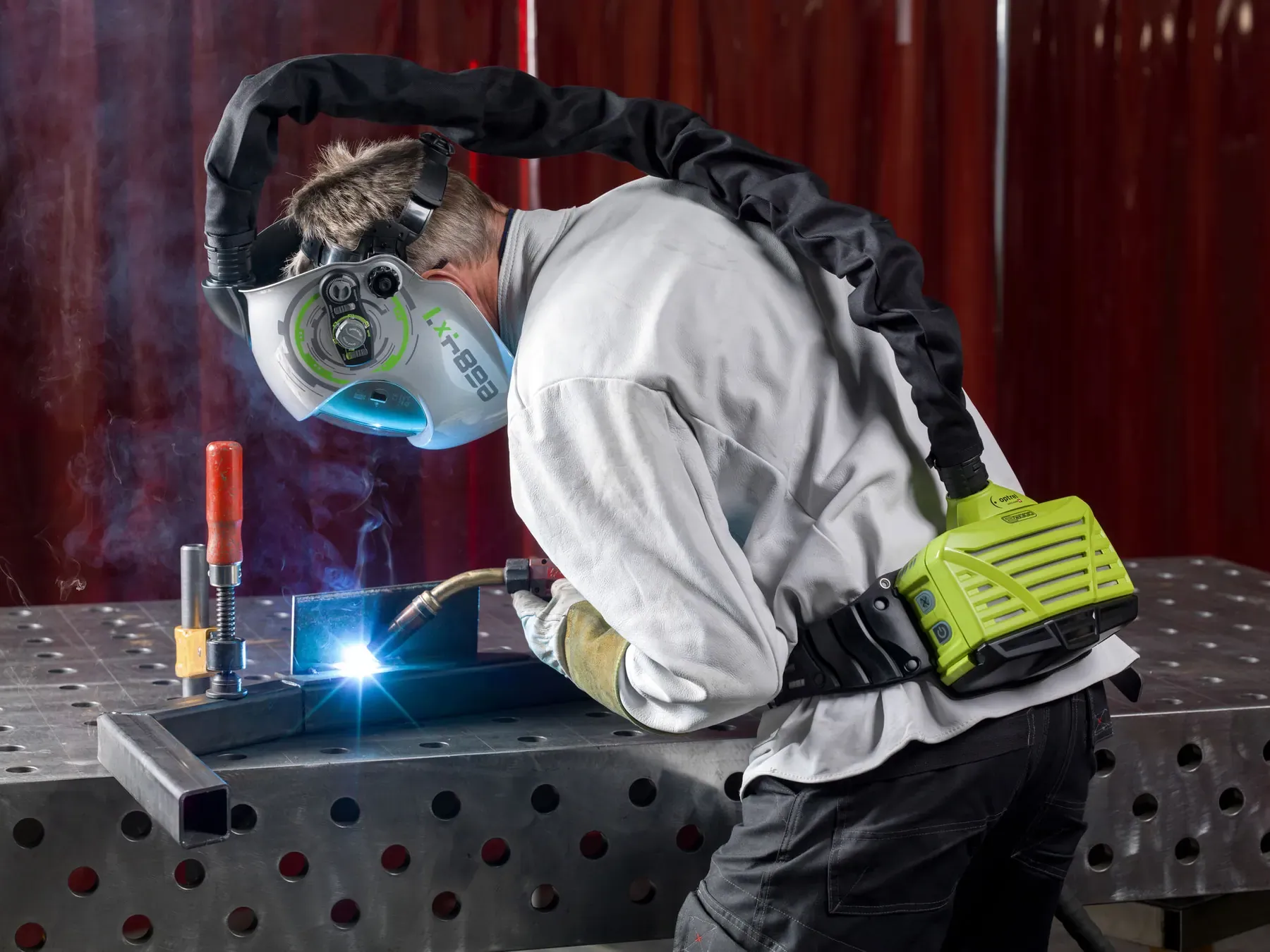 optrel zestaw Ready-to-Weld e684 PAPR + e3000X — przyłbica spawalnicza z nawiewem — 3