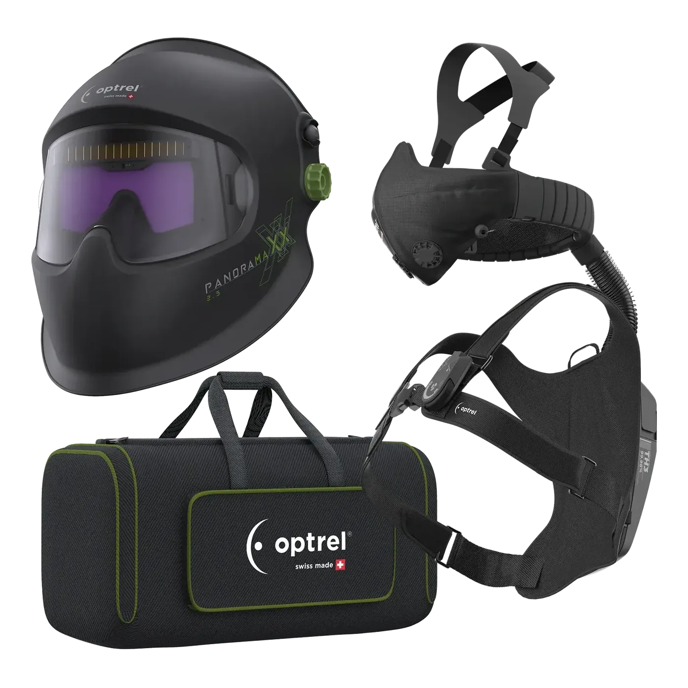 optrel Ready-to-Weld package panoramaxx 2.5 + swiss air — auto-darkening helmet with respiratory system — 2