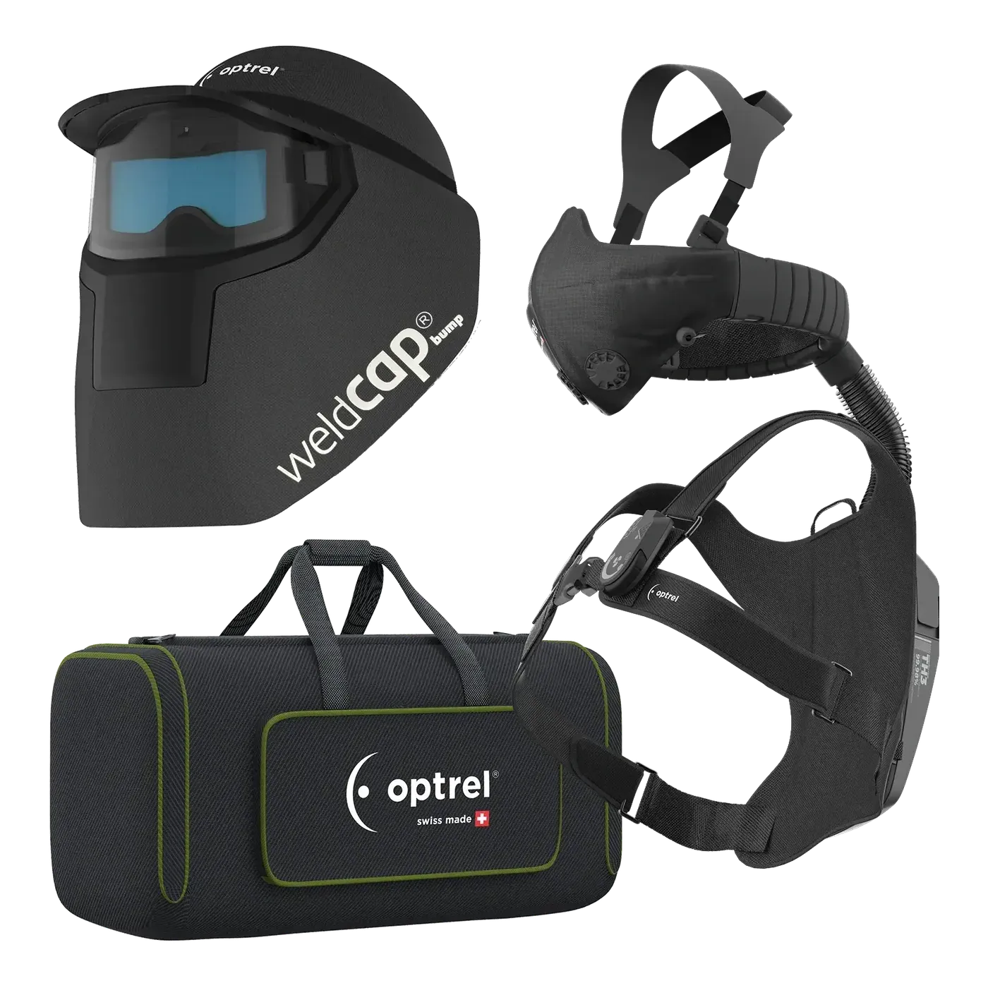 optrel Ready-to-Weld package weldcap bump + swiss air — welding cap with bump cap and respiratory system — 2